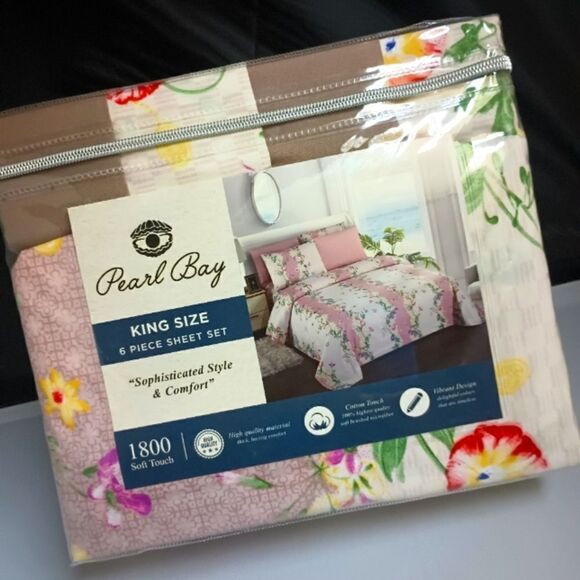 💯🔥PEARL BAY by STEVE MADDEN 6 PIECE SHEET SET KING SIZE MSRP $149.99 🔥🔥NEW - Picture 1 of 7
